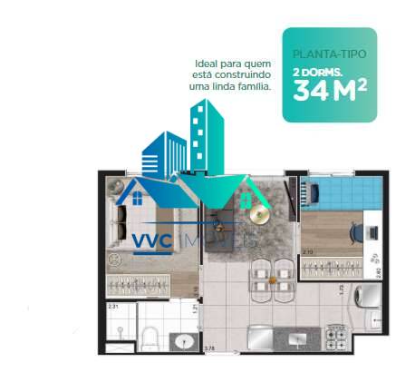 Apartamento, 2 quartos, 34 m² - Foto 22