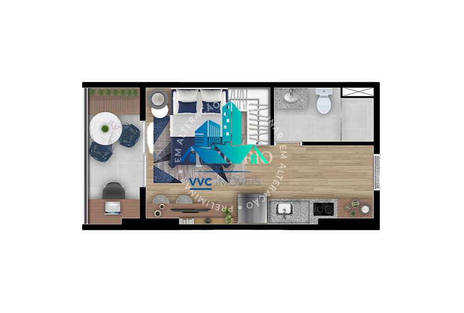 Studio de 25 m² na Mooca |  com Varanda, Rooftop e Lazer Completo - VVC IMÓVEIS